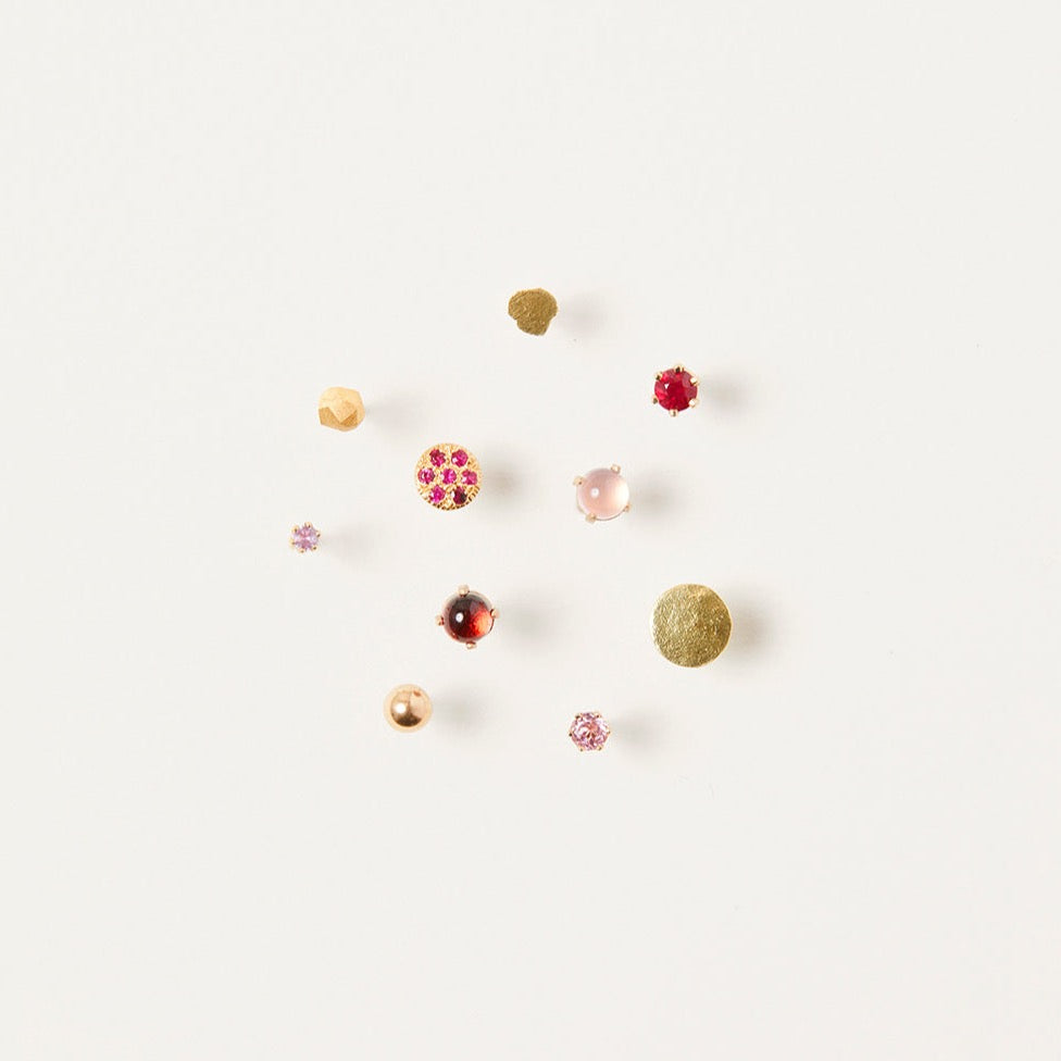 Ruby Disc Studs | E0714R