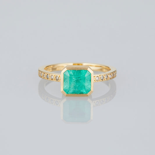 1.26 Carat One-of-a-Kind Emerald Cut Emerald Ring | ER72-OOAK