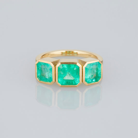 0.91 Carat One-of-a-Kind Emerald Cut Emerald Ring | ER75-OOAK