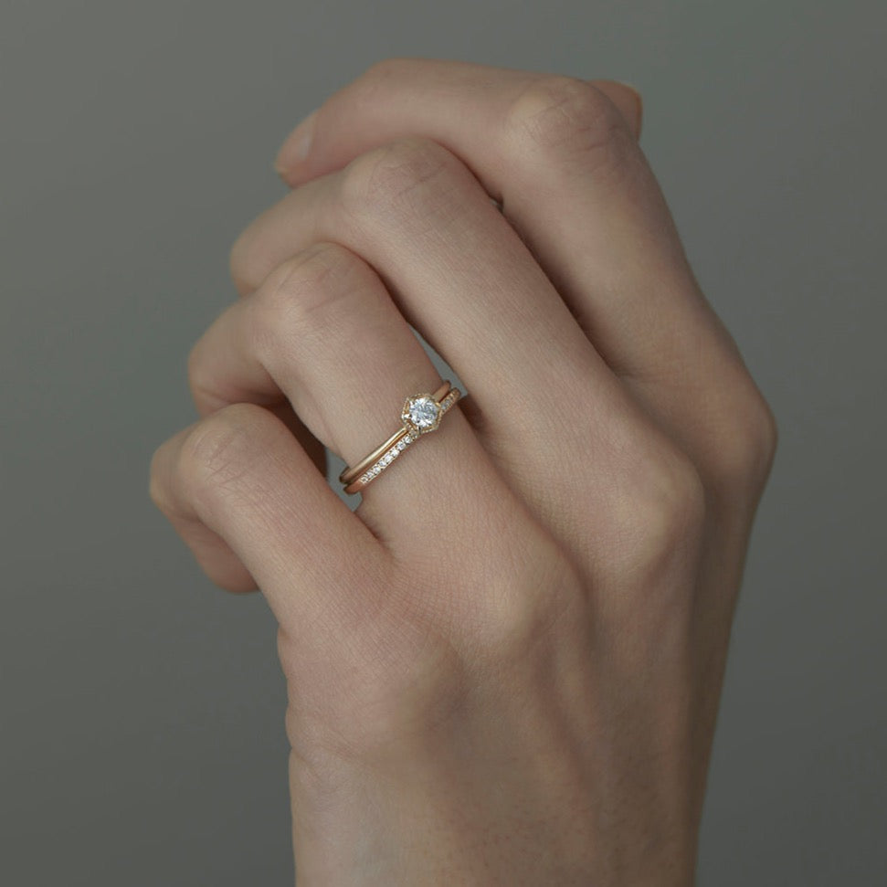 Polished Diamond Half-Eternity Band | R0205W ~