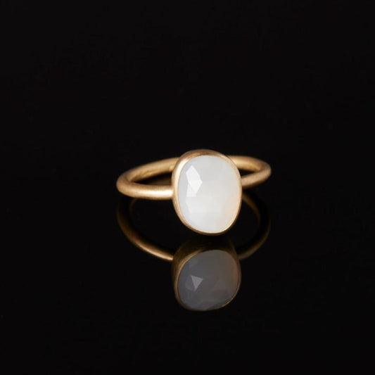 WMR5-OOAK | 3.13 Carat One-of-a-Kind Rose Cut White Moonstone Ring