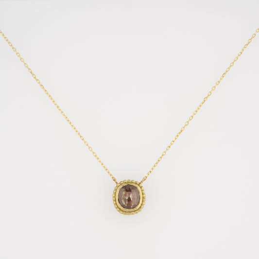 1.54 Carat One-of-a-Kind Rose Cut Auburn Brown Diamond Necklace | DN42-OOAK