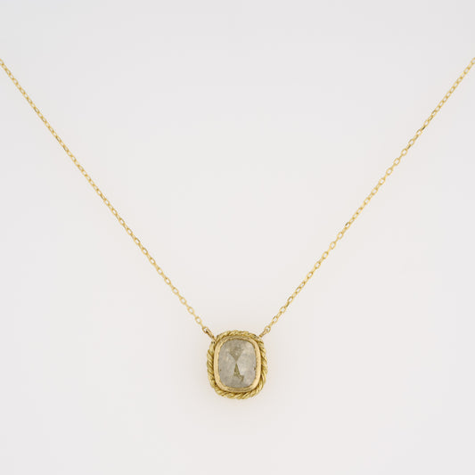 2.29 Carat One-of-a-Kind Rose Cut Misty Grey Diamond Necklace | DN43-OOAK