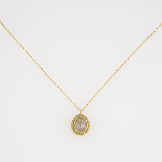 1.6 Carat One-of-a-Kind Rose Cut Misty Grey  Diamond Necklace | DN44-OOAK
