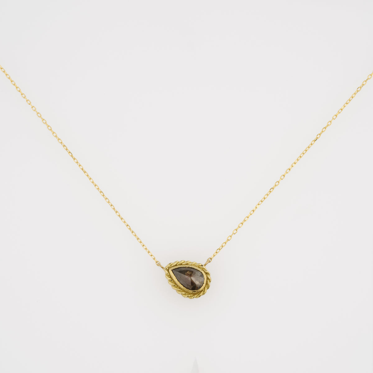 1.48 Carat One-of-a-Kind Rose Cut Feather Grey Diamond Necklace| DN45-OOAK