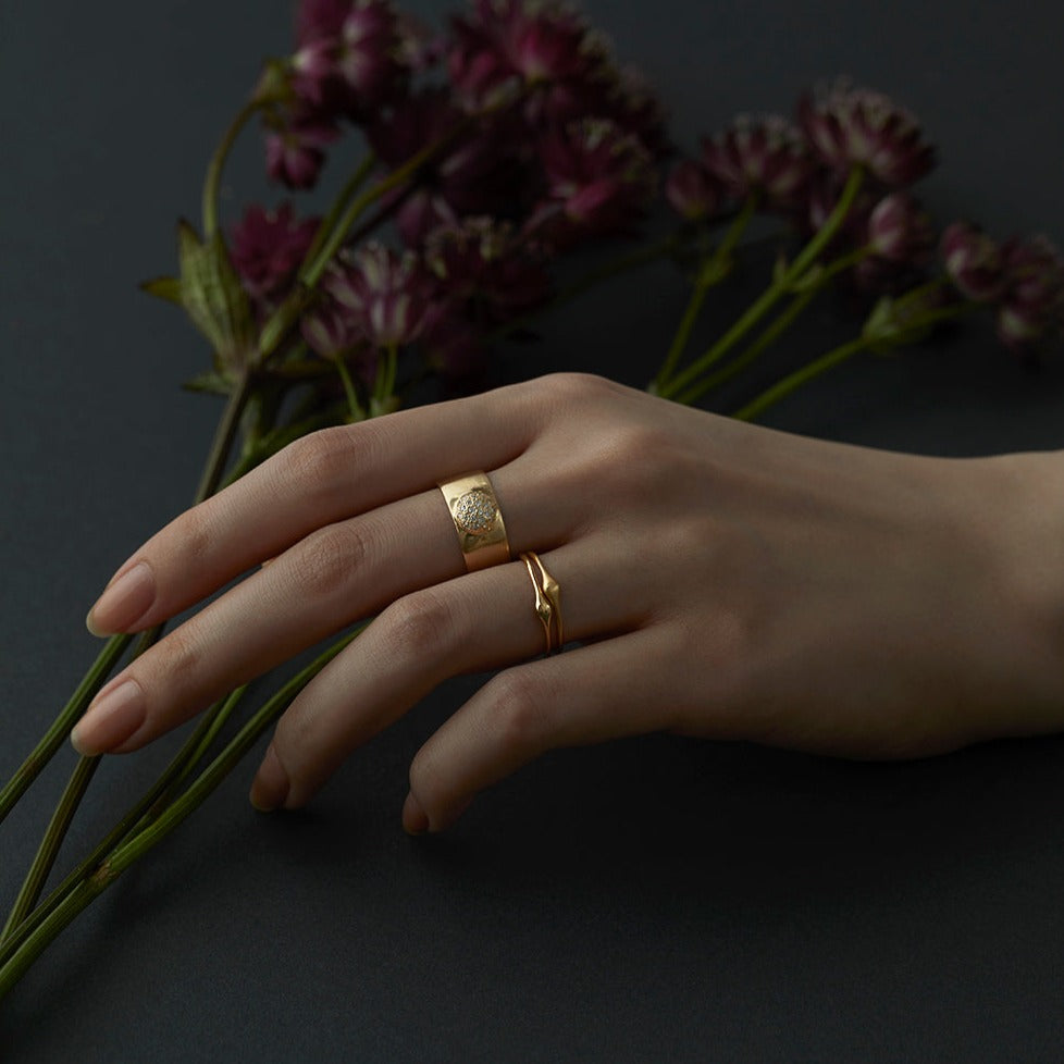 White Diamond Dome Ring | R10801W