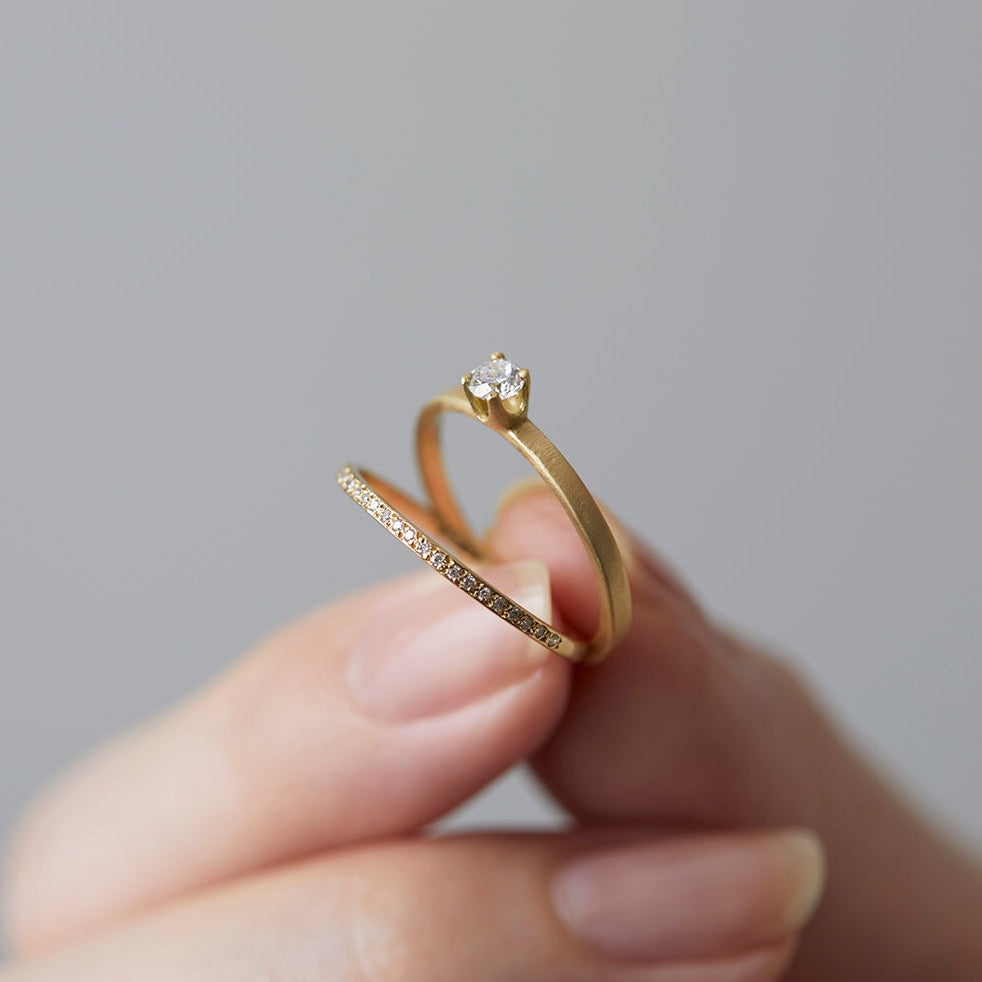 Polished Diamond Half-Eternity Band | R0205W ~