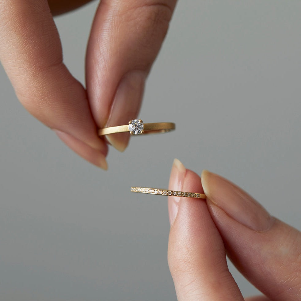 Polished Diamond Half-Eternity Band | R0205W ~