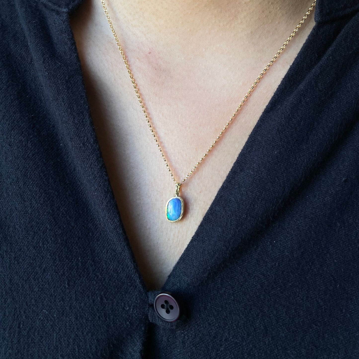 1.49 Carat One-of-a-Kind Australian Opal Necklace | ON5-OOAK