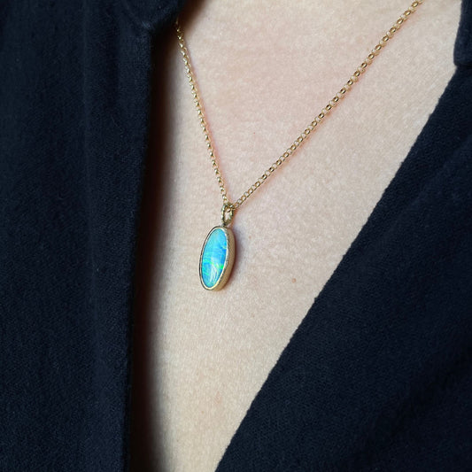 3.31 Carat One-of-a-Kind Australian Opal Necklace | ON8-OOAK