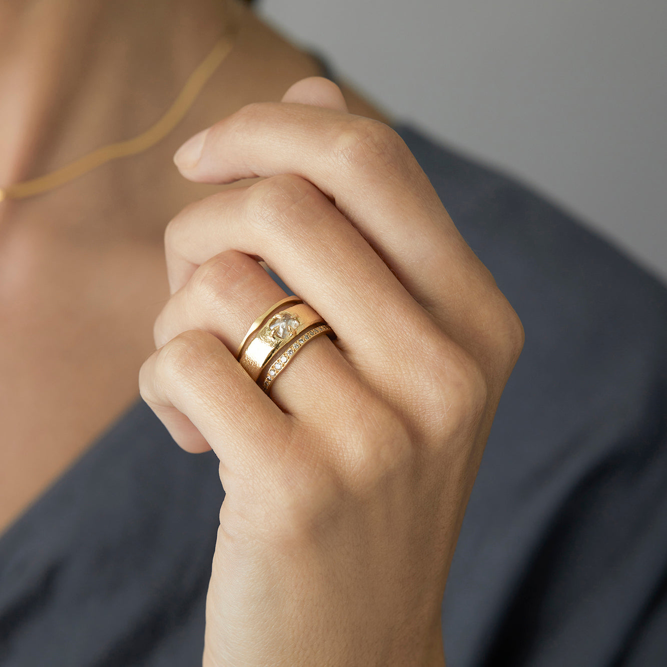 Brown Diamond Ripple Eternity Band | R10003BR