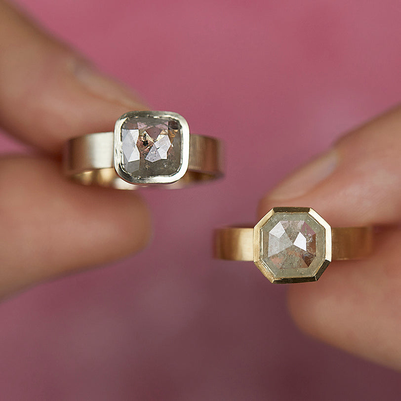 1.77 Carat One-of-a-Kind Rose Cut Milky Diamond Ring | DR213-OOAK