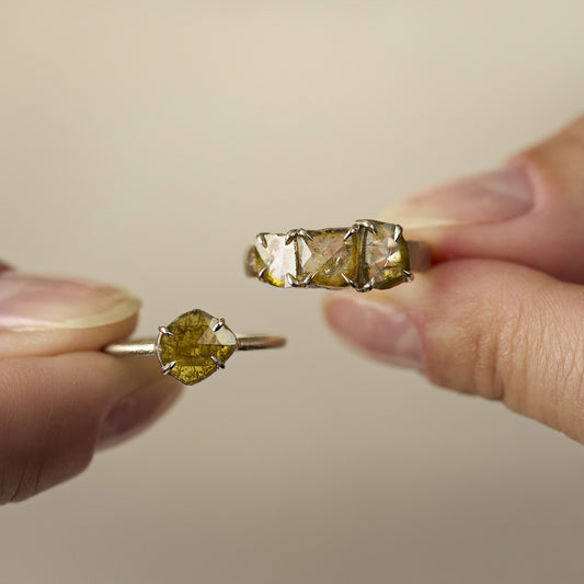 0.46 Carat One-of-a-Kind Sliced Yellow Ochre Diamond Ring | DR290-OOAK
