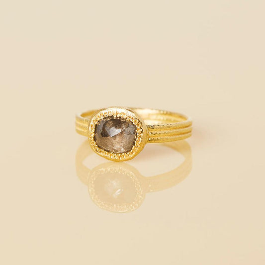 DR97-OOAK | 1.26 Carat One-of-a-Kind Rose Cut Grey Diamond Ring