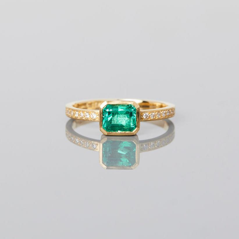 ER12-OOAK | 0.75 Carat One-of-a-Kind Emerald and Diamond Ring