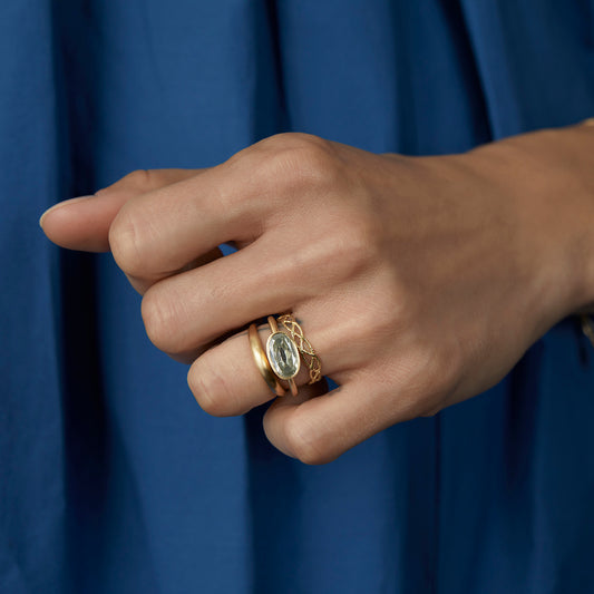 1.94 Carat One-of-a-Kind Antique Oval Cut Misty Light Blue-Grey Diamond Ring | DR184-OOAK