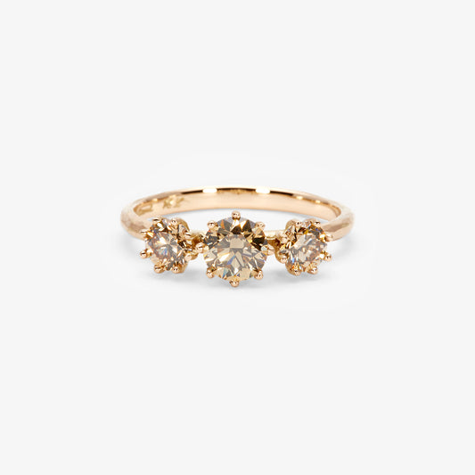 Queen Triple Brown Diamond Blooming Ring | R19021BR