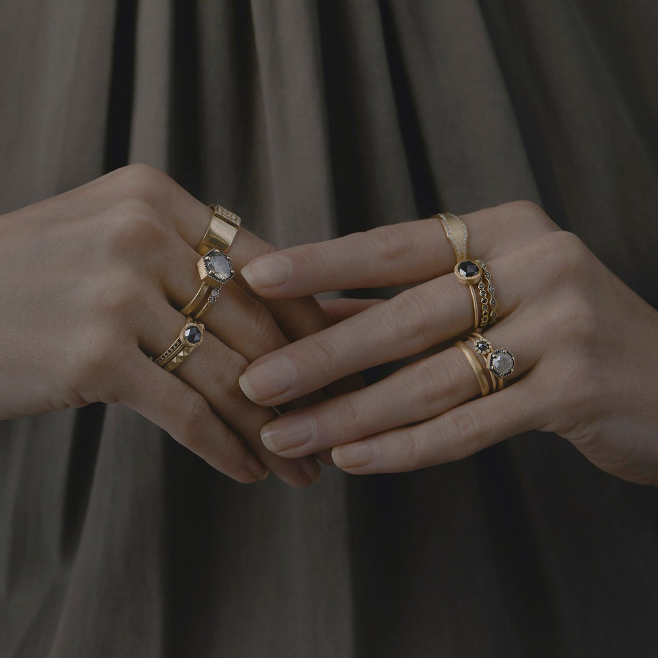 Black Diamond Flower Ring | R2606BK