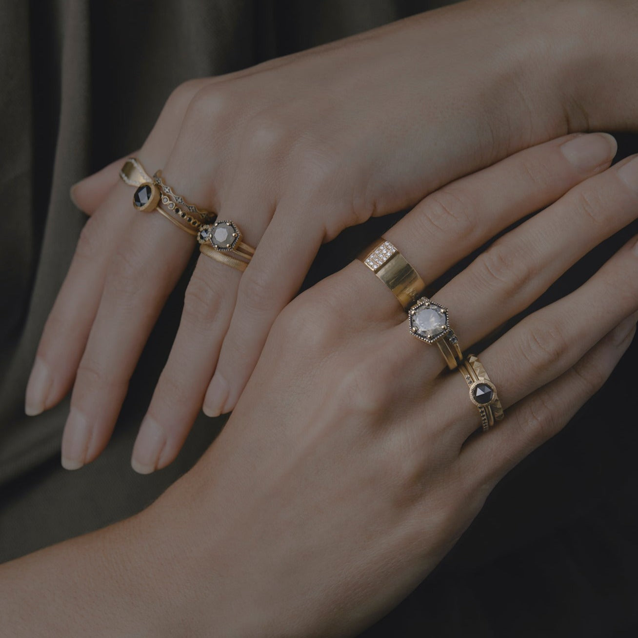 Small Black Diamond Circle Eternity Band | R1102BK