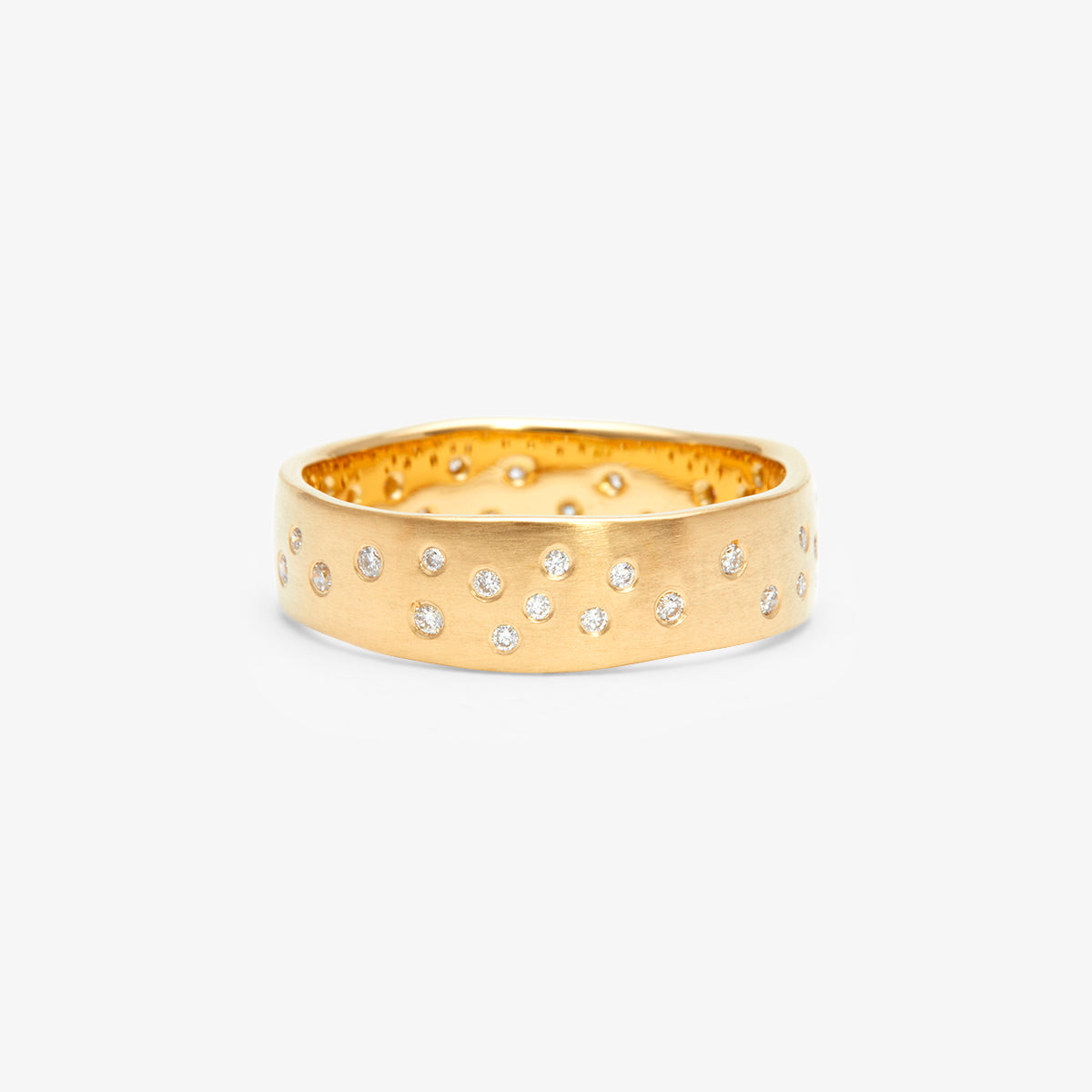 6mm Wide White Diamond Starry Night Band | R7103W