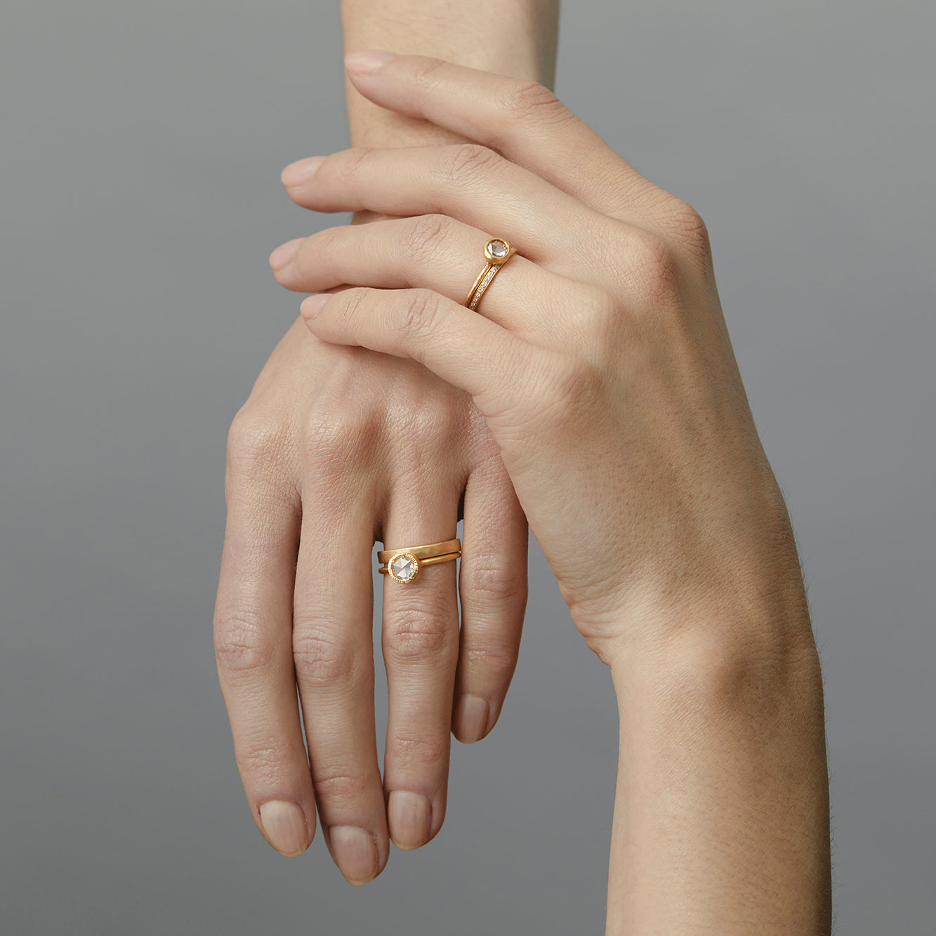 6mm Rose Cut Diamond Solitaire Ring | R3203W