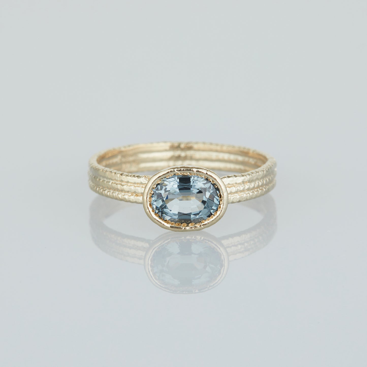 0.92 Carat One-of-a-Kind Oval Cut Pale Blue Sapphire Ring | SR62-OOAK