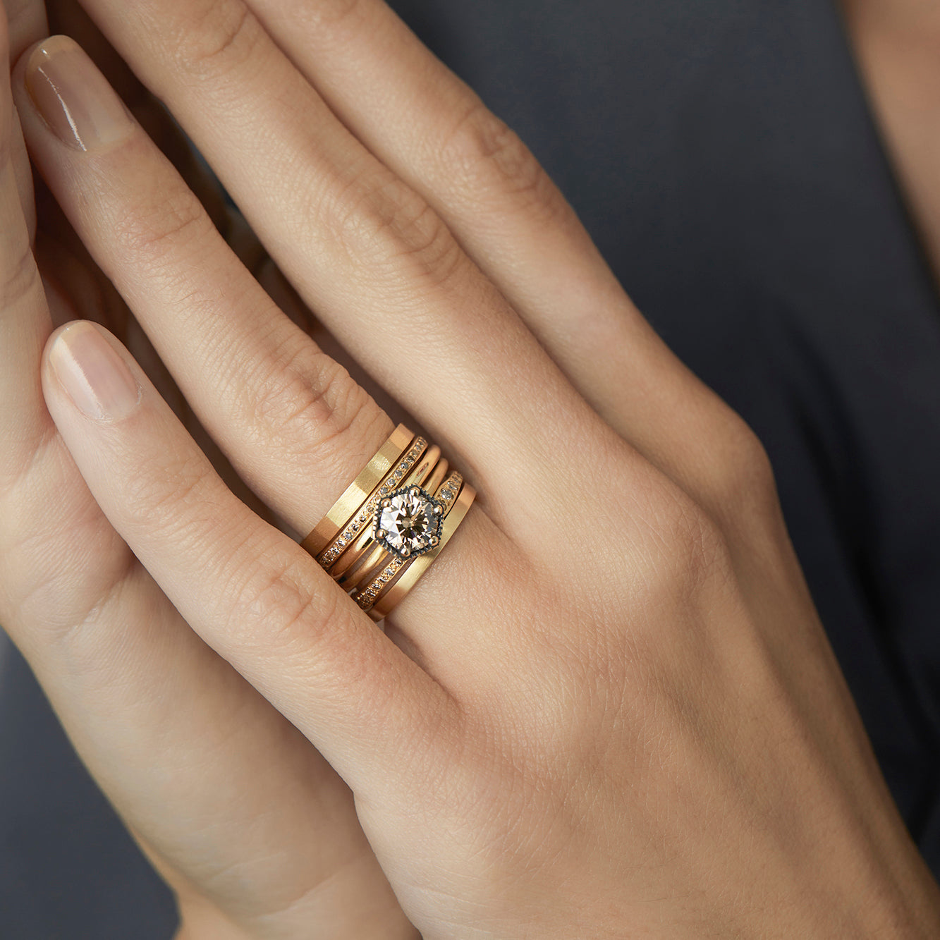 Brown Diamond Ripple Eternity Band | R10003BR