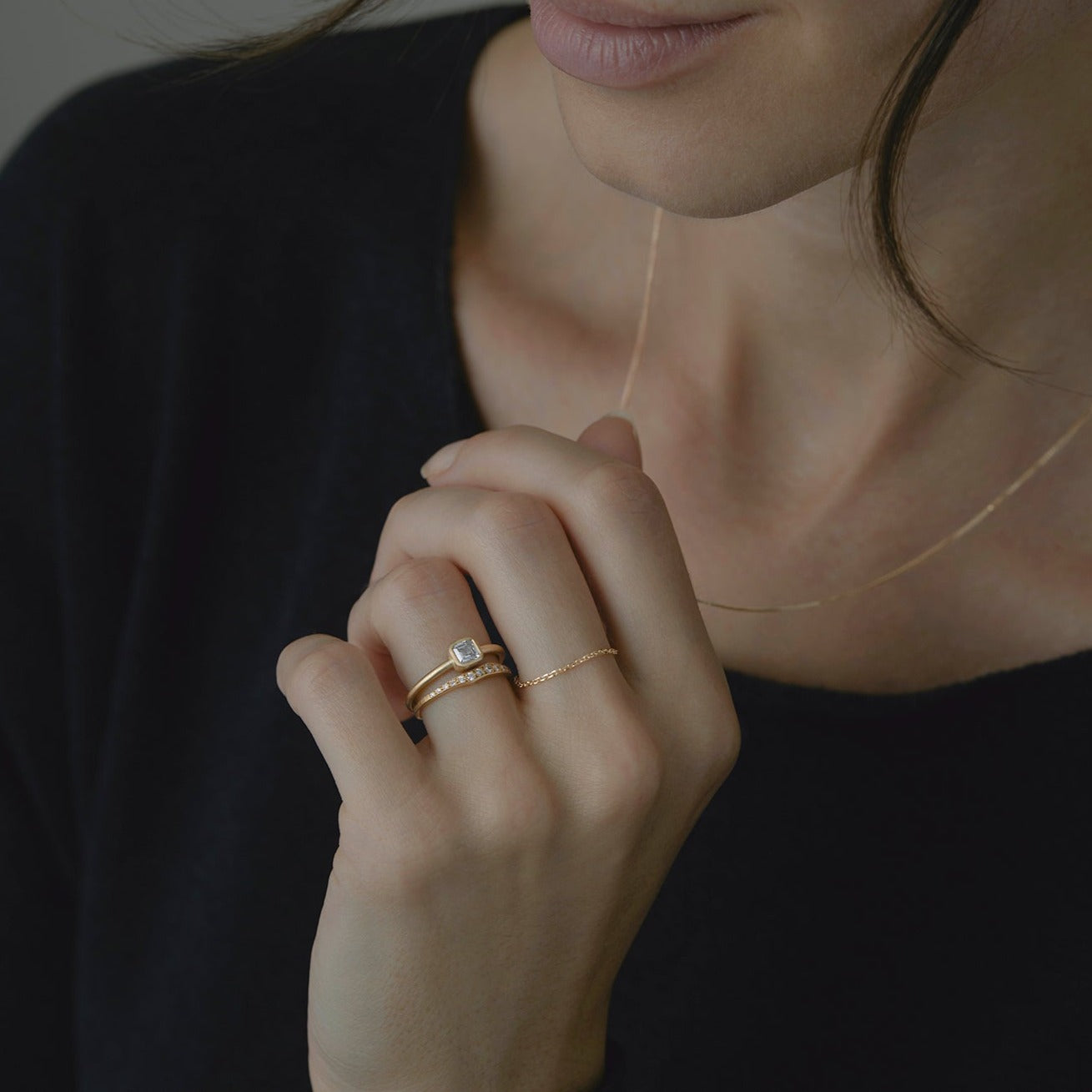 White Diamond Ripple Half Eternity Band | R10002W