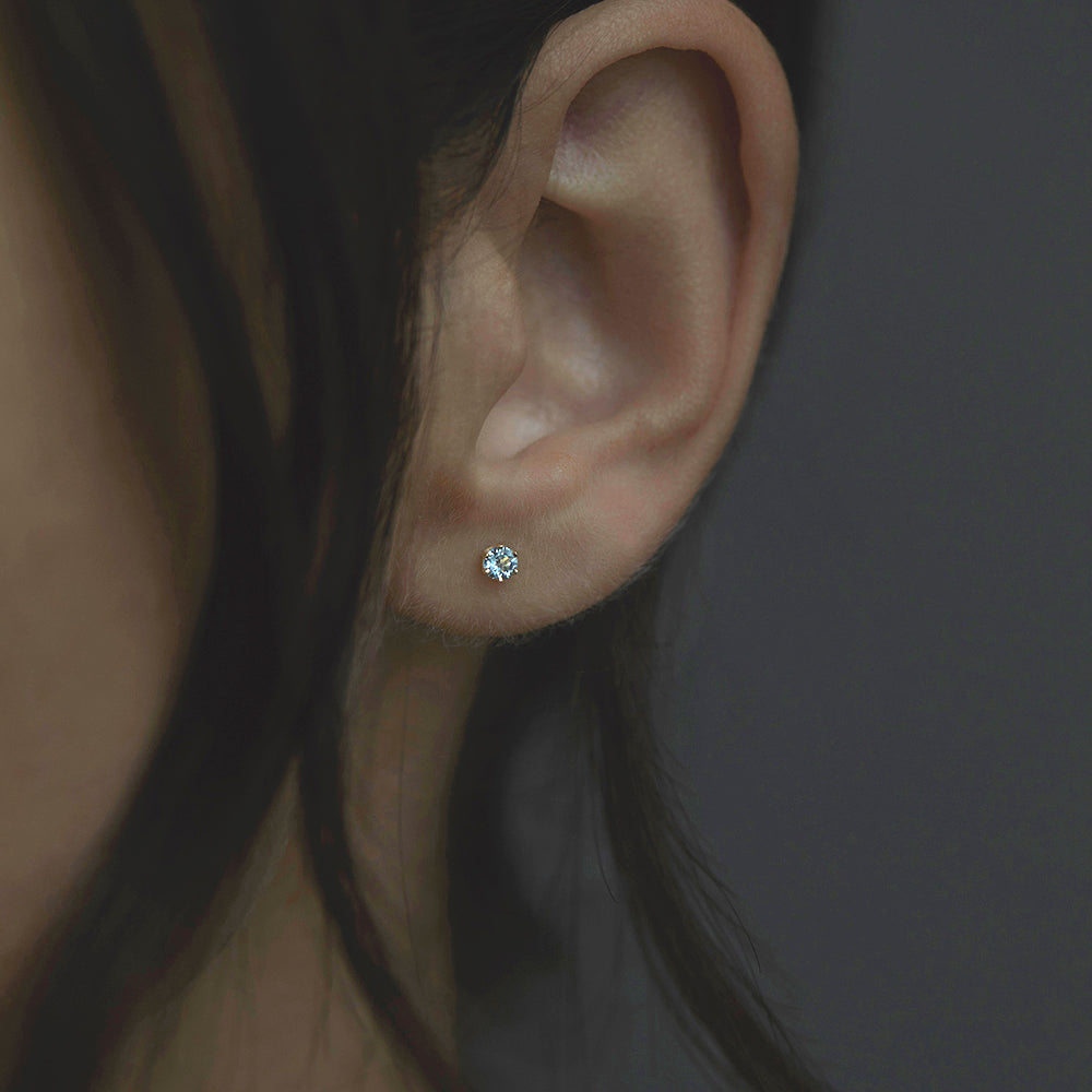 E1902AQ | 3mm  Aquamarine Studs