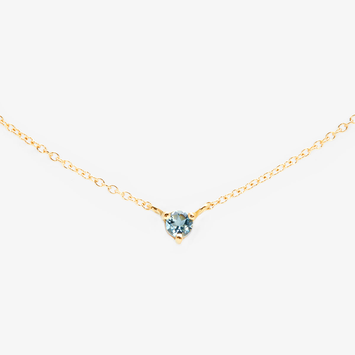 N6701AQ | 3mm Aquamarine Birthstone Necklace