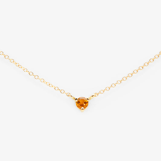 N6701CT | 3mm Citrine Birthstone Necklace