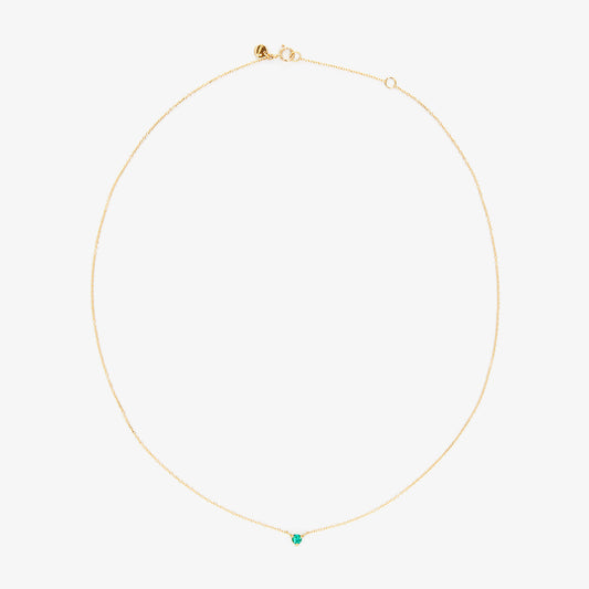 N6701E | 3mm Emerald Birthstone Necklace