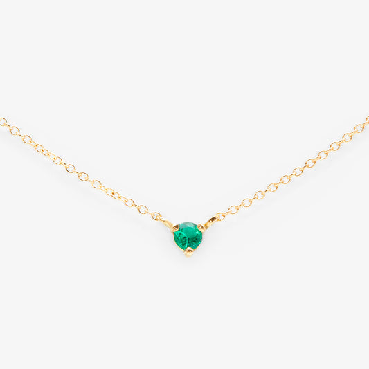 N6701E | 3mm Emerald Birthstone Necklace