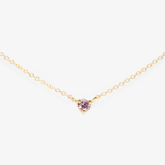 N6701PK | 3mm Pink Sapphire Birthstone Necklace