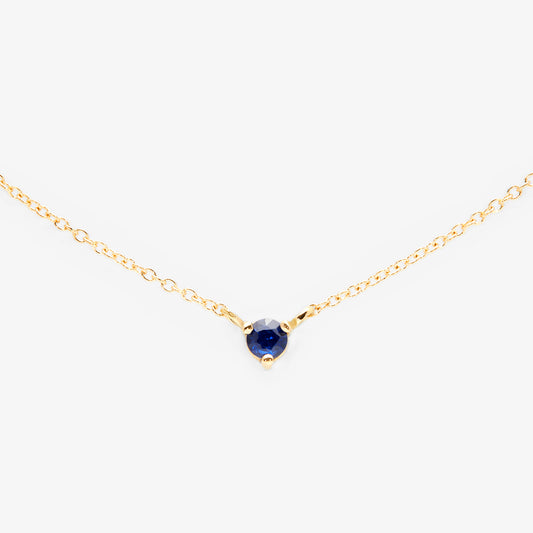 N6701S | 3mm Blue Sapphire Birthstone Necklace