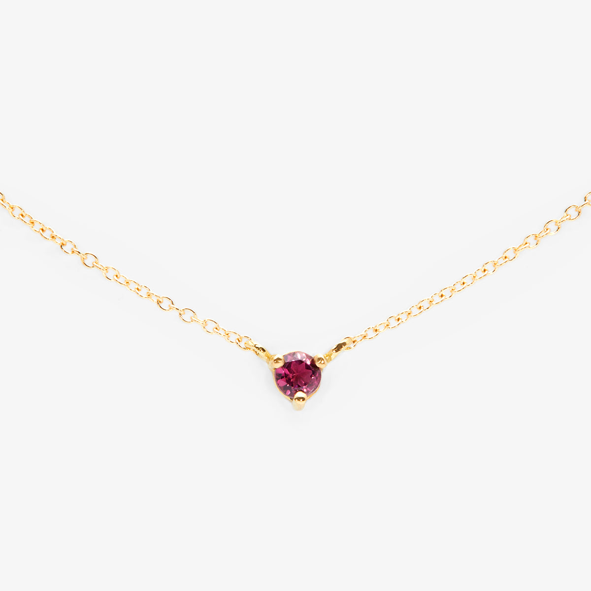 N6701T | 3mm Pink Tourmaline Birthstone Necklace