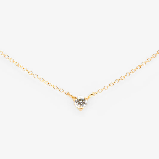 N6701W | 3mm White Diamond Birthstone Necklace