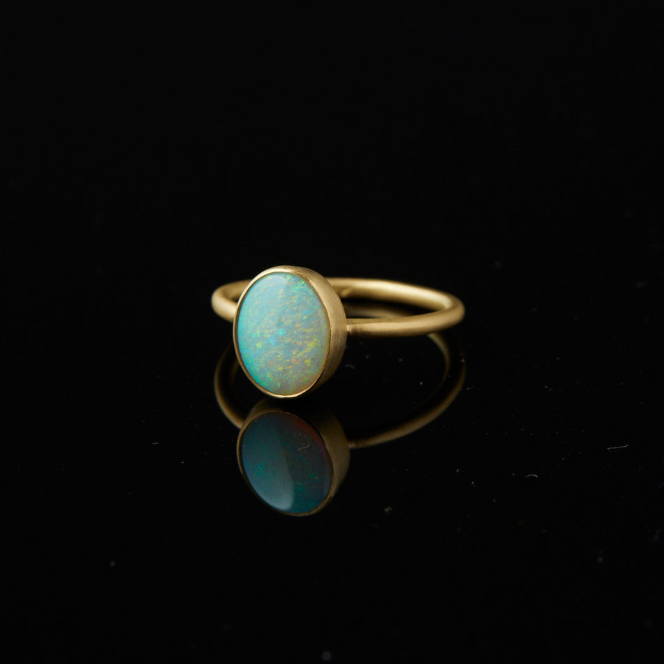 Australian White Opal Glacé Ring | R12001OP ~