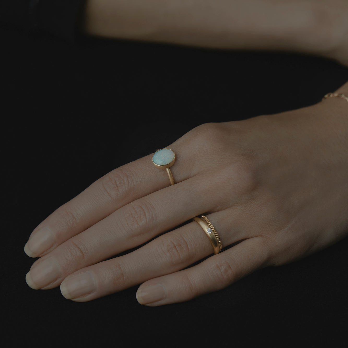Australian White Opal Glacé Ring | R12001OP ~