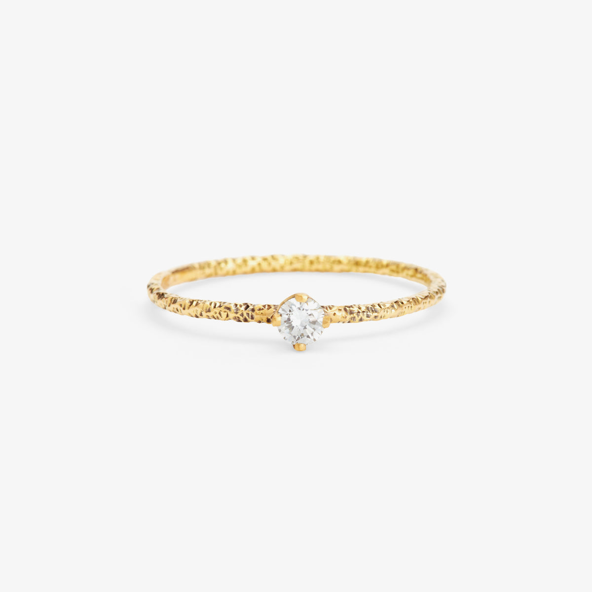 R9002W | 3mm White Diamond Homespun Solitaire Ring